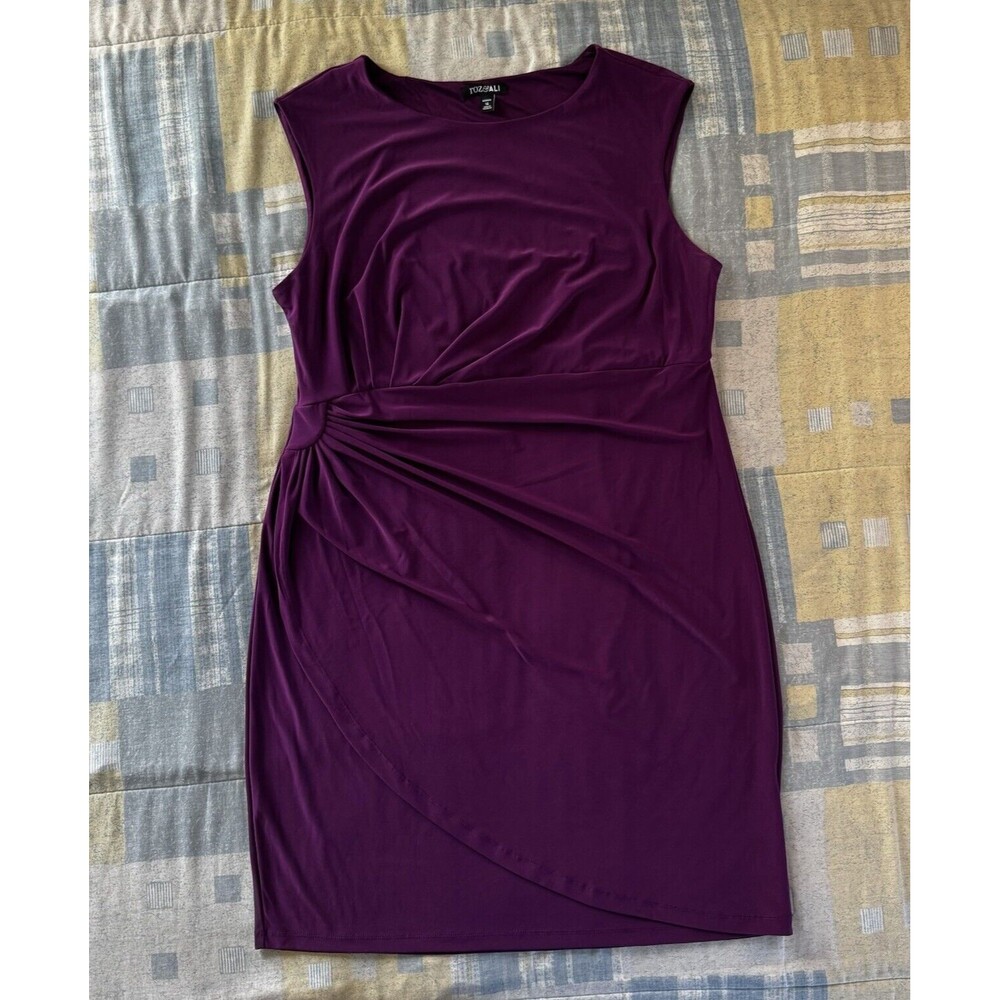Roz & Ali Purple Sleeveless Solid Print Maxi Women's Dress Sz 16